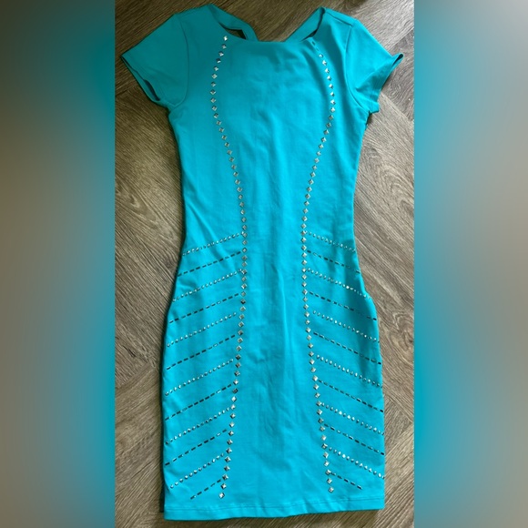 Bebe Bodycon Teal Dress Size S - Picture 1 of 6